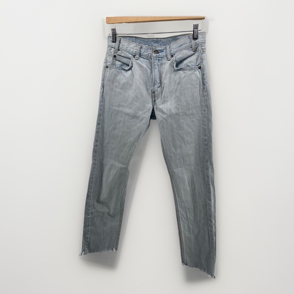 Levi's‎ Orange Tab Women Jeans W27 Light Wash Straight Raw Hem Cropped